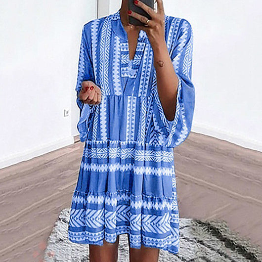 Vestido Estampado Suelto Estilo Europeo - Image 4