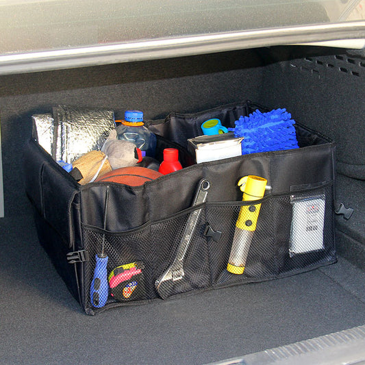 Organizador de almacenamiento para auto con compartimentos múltiples