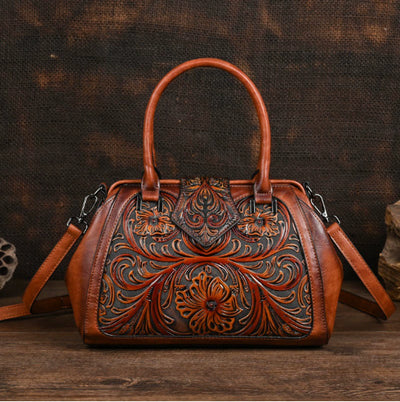 Bolso de Cuero Artesanal Tallado para Mujer con Diseño Asimétrico - Image 13