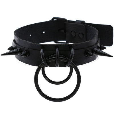 Collar Choker Punk con Remaches y Hebilla - Unisex Negro - Image 5