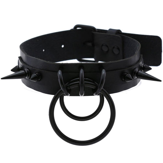 Collar Choker Punk con Remaches y Hebilla - Unisex Negro - Image 5
