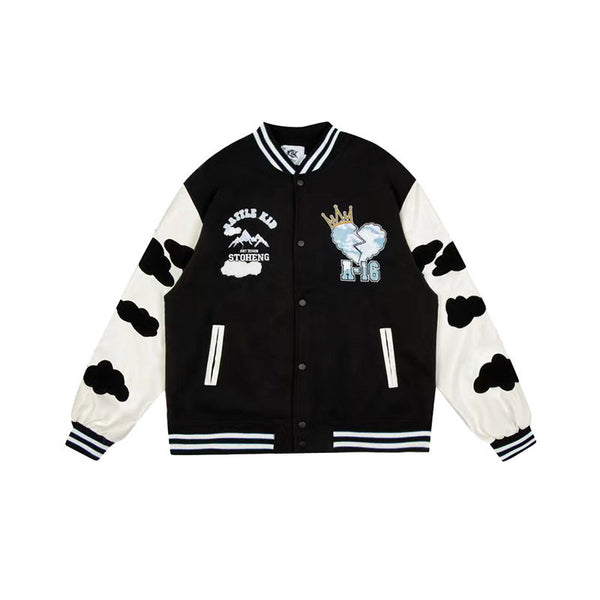 Chaqueta Hip Hop Urbana con Bordados Estilo Americano