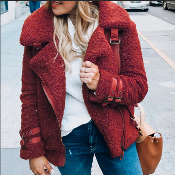 Abrigo Suéter Teddy Peluche para Mujer