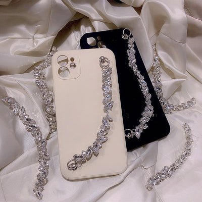 Funda para Celular con Cadena de Cristales Brillantes
