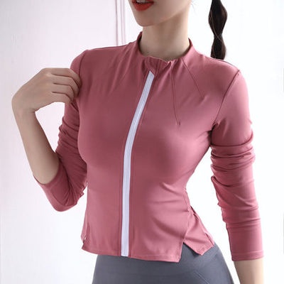 Chaqueta de entrenamiento elástica transpirable de secado rápido para yoga y running - Image 3