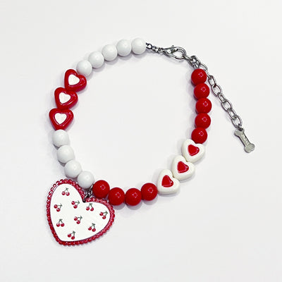Collar para Perro con Cuentas de Corazón Rojo - Image 4