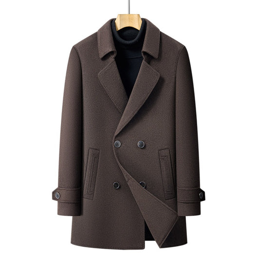 Abrigo de Lana Reversible para Hombre - Cuello de Traje Medio Largo - Image 45
