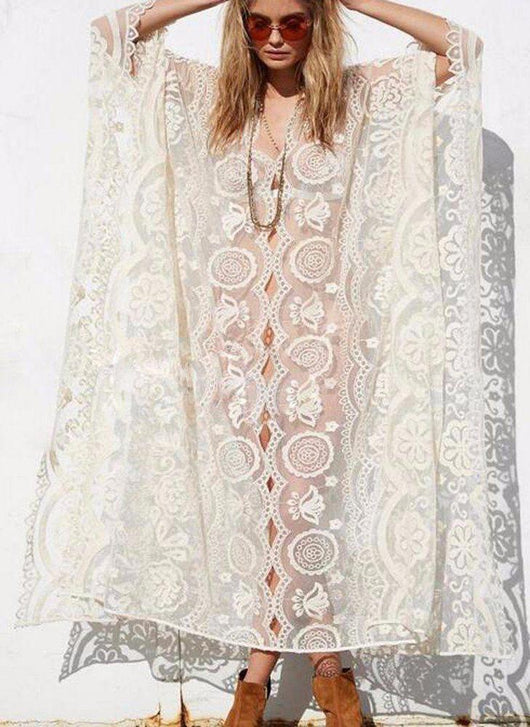 Vestido Playero Bohemio con Encaje - Image 4