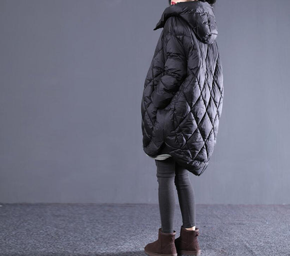Chaqueta de Algodón con Capucha Largo Medio