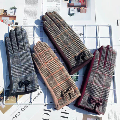 Guantes de Montar en Lana Cálida con Pantalla Táctil y Contraste de Color