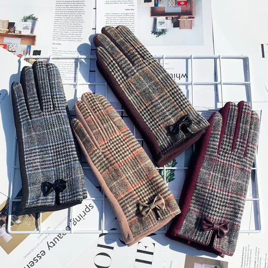 Guantes de Montar en Lana Cálida con Pantalla Táctil y Contraste de Color