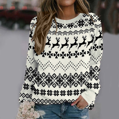 Sudadera Navideña Suelta de Manga Larga con Estampado - Image 3