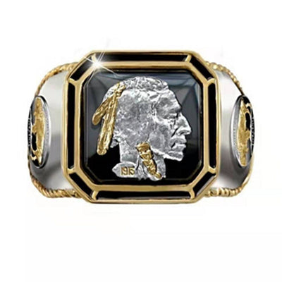 Anillo Dorado Bicolor Chapado en Oro - Image 3