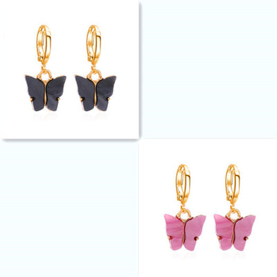 Aretes Mariposa Acrílicos Multicolores para Mujer - Image 11