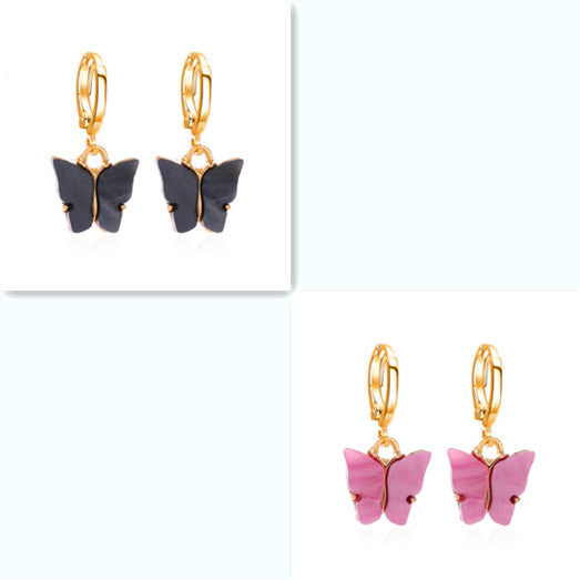 Aretes Mariposa Acrílicos Multicolores para Mujer - Image 11
