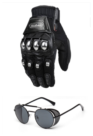 Set de Guantes y Gafas para Motocicleta - Protección Total