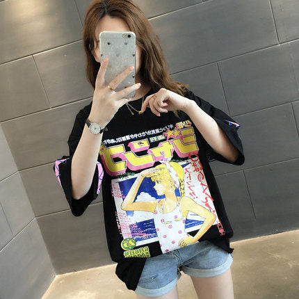 Playera Suelta de Algodón para Mujer - Estilo Casual Trendy - Image 2