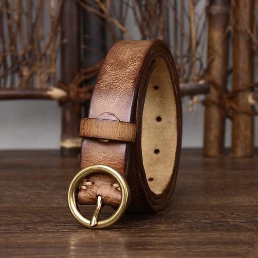 Cinturón de Cuero para Mujer con Hebilla de Bronce - Image 11