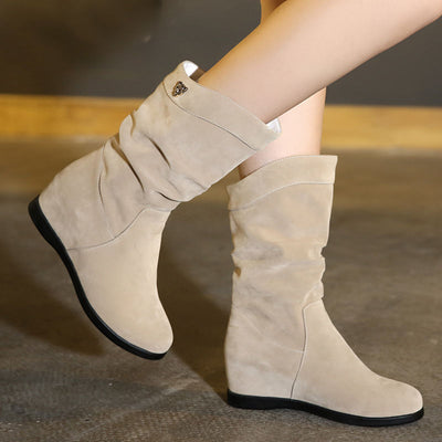 Botas de Caña Media en Algodón Terciopelo para Mujer Talla Grande - Image 2