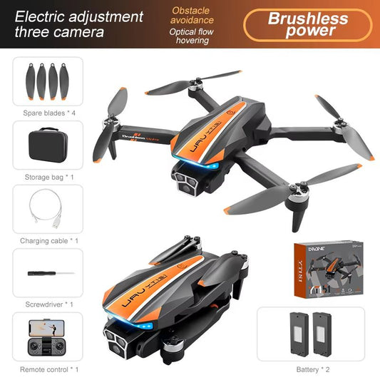 Dron Profesional Plegable con Triple Cámara y Motor sin Escobillas