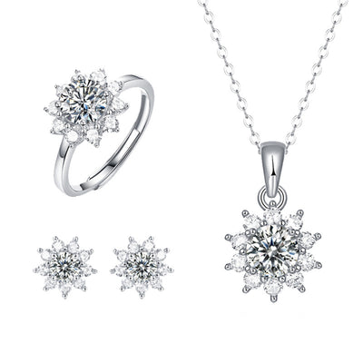 Conjunto de Collar Diosa Serie Primera Nieve con Soporte de Anillo en Plata 925 - Image 2