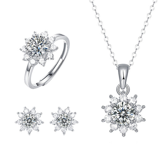 Conjunto de Collar Diosa Serie Primera Nieve con Soporte de Anillo en Plata 925 - Image 2