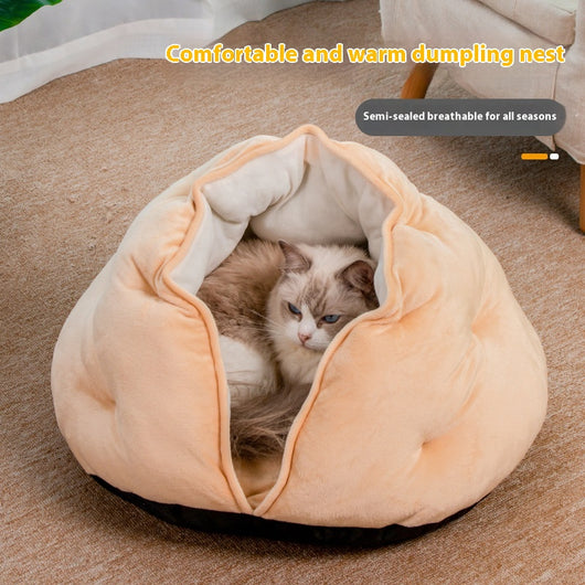 Cama Respirable para Gatos Dumpling - Nido Semicerrado Cuatro Estaciones