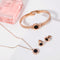 Aretes de Oro Rosa con Pulsera de Moda para Mujer