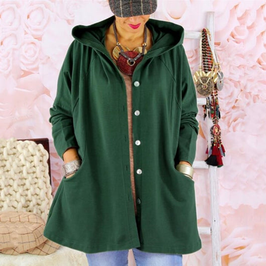 Abrigo Impermeable con Capucha para Mujer - Diseño Liso Elegante - Image 10