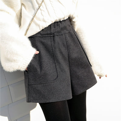 Pantalones Anchos de Lana Coreanos Cintura Alta Efecto Reductor - Image 4