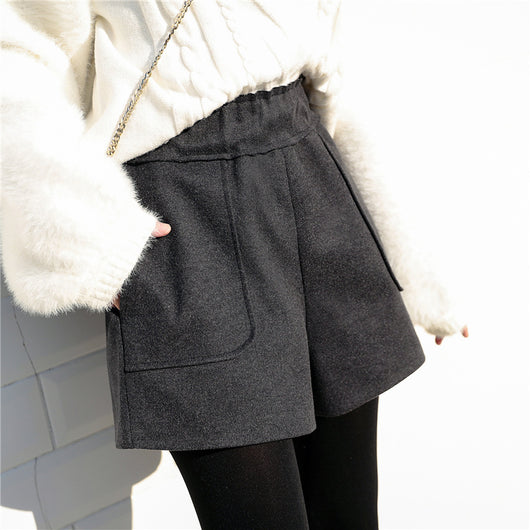 Pantalones Anchos de Lana Coreanos Cintura Alta Efecto Reductor - Image 4