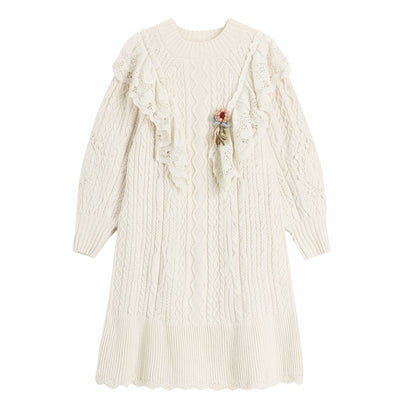 Suéter Largo Tejido Grueso en Lana - Vestido Pullover Acogedor - Image 2