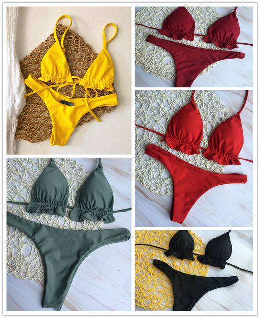 Bikini Entallado con Cordones Ajustables