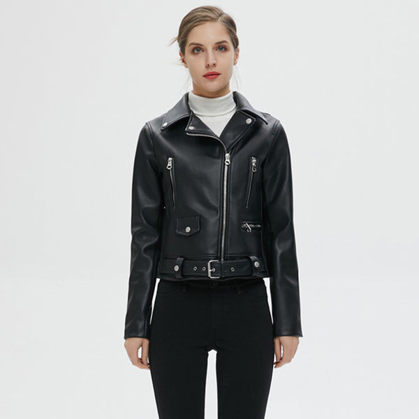 Chaqueta de Cuero Corta para Mujer