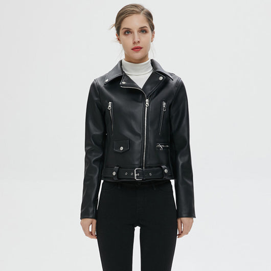 Chaqueta de Cuero Corta para Mujer