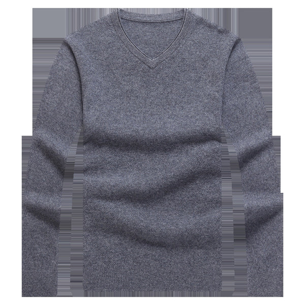 Cardigan V-Neck de Hombre en Color Sólido