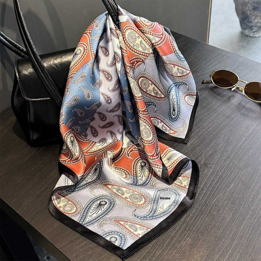 Pañuelo de Seda Estampado Paisley - Accesorio Versátil de Moda - Image 11