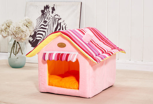 Casa para Mascotas con Funda Removible y Diseño de Rayas - Cama Cómoda para Perros y Gatos Pequeños y Medianos - Image 4