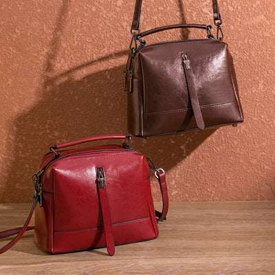 Bolsa de Cuero Casual con Acabado Encerado - Estilo Versátil - Image 3