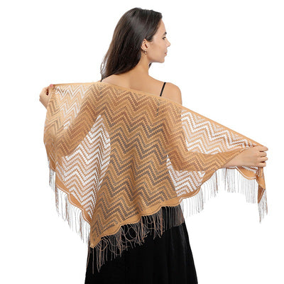 Vestido de Noche con Capa de Encaje y Escote Triangular - Image 6