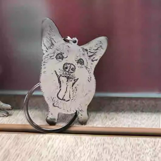 Llavero Personalizado con Foto de Mascotas - Gato y Perro