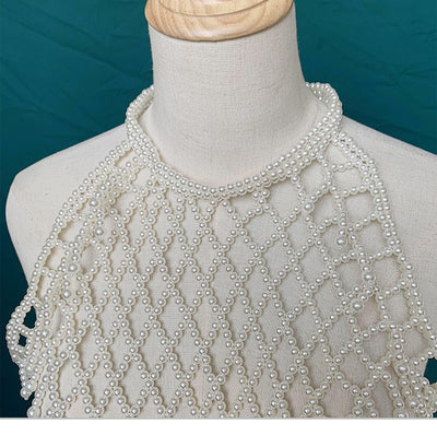 Chal Tejido a Mano con Perlas y Detalles de Joyería - Image 11
