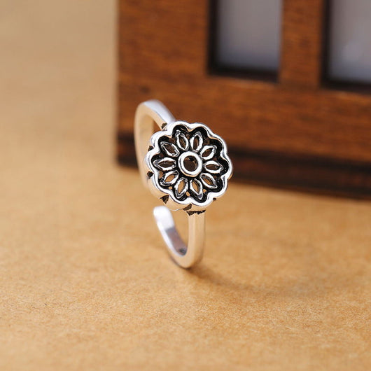 Anillo de Loto Vintage Plata Tailandesa para Mujer - Image 3