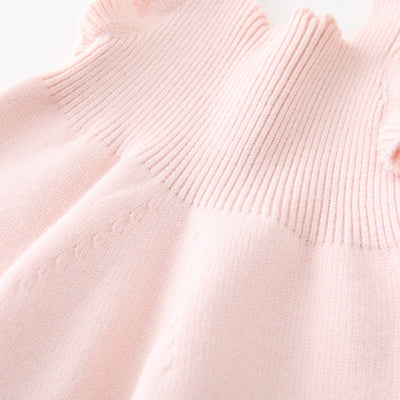 Vestido Tejido para Niña con Mangas Volantes y Detalles Selvedge - Image 16