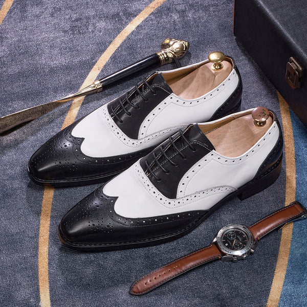 Zapatos Oxford Puntiagudos para Hombre - Estilo Europeo Elegante