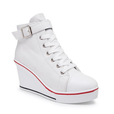 Zapatillas Canvas Altas con Plataforma Lateral de 8cm - Diseño Elevado y Moderno