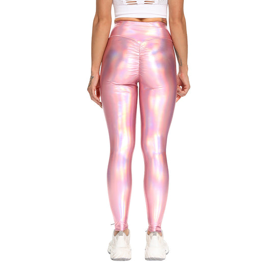 Pantalones de Yoga Levantacaderas de Cintura Alta en Cuero Elástico - Image 3