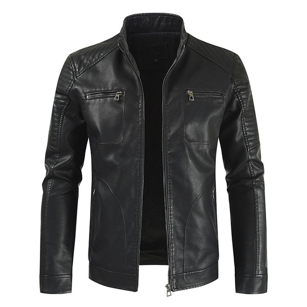 Chaqueta de Cuero Casual Joven con Cierre y Bolsillos - Image 11