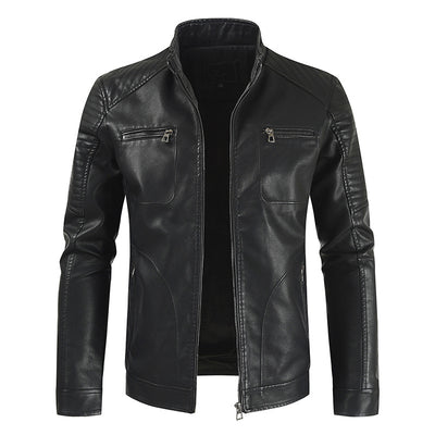 Chaqueta de Cuero Casual Joven con Cierre y Bolsillos - Image 11