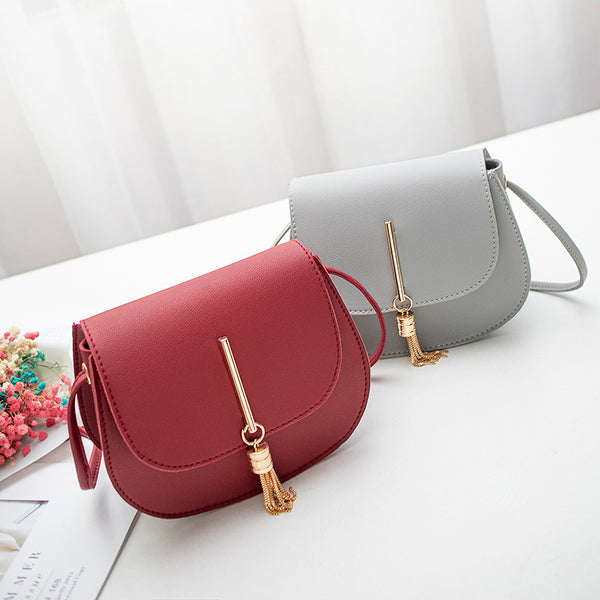 Bolso de Hombro Redondo con Borlas para Mujer